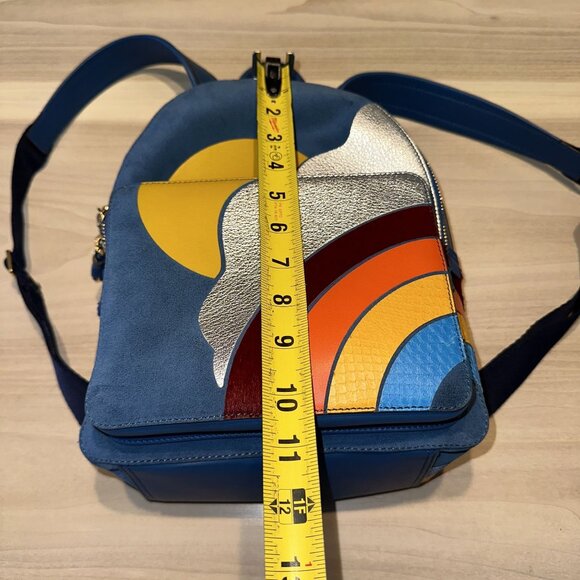 Anya Hindmarch Silver Cloud Blue Suede Mini Backpack - Picture 4 of 16